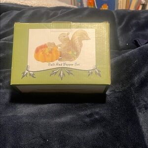 Whimsical Squirrel and Pumpkin Salt & Pepper Set